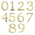 Polished Brass Metal Bold 5 inch Flush House Address Numbers, Bold Easy-to-read Font