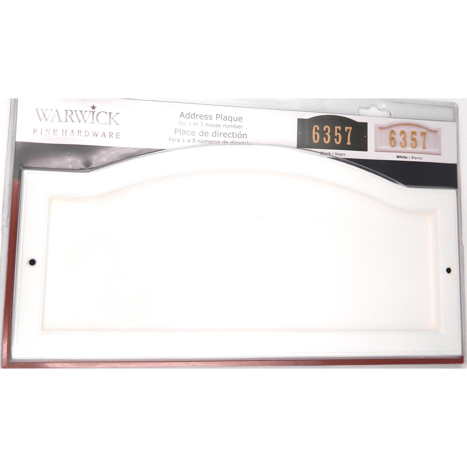 Warwick White Custom Arch House Number Plaques with Bronze Address Numbers