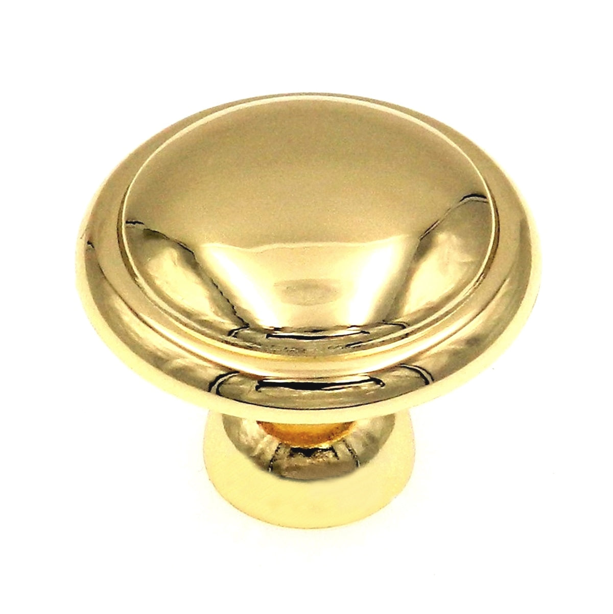 Warwick Traditional Polished Brass 1 1/4" Ringed Cabinet Knob Pull DH1012PB