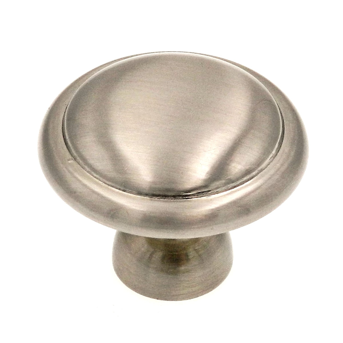 Warwick Traditional Satin Nickel 1 1/4" Ringed Round Cabinet Knob Pull DH1012SN