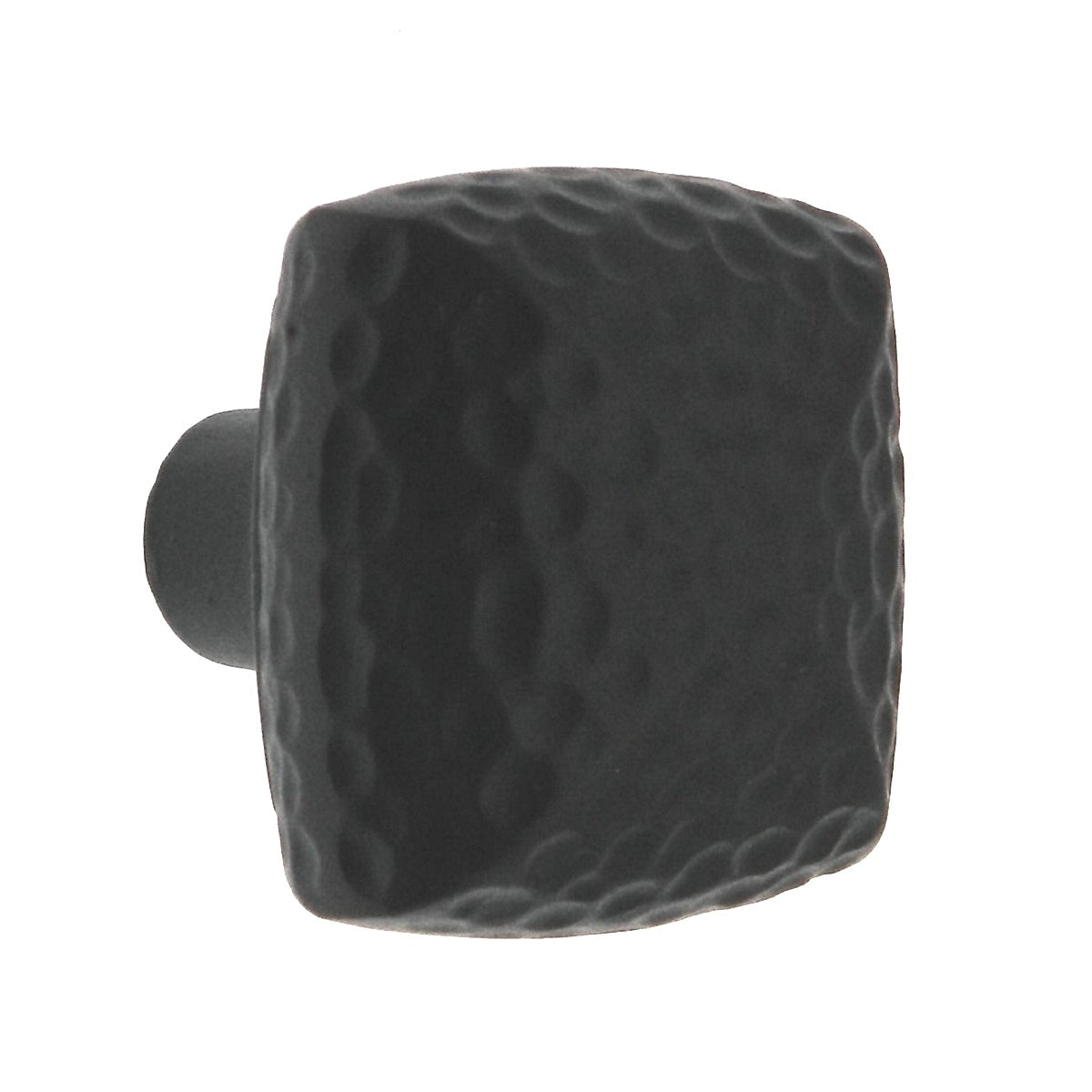 Warwick Rustic Black Iron 1 1/8" Solid Hammered Square Cabinet Knob DH1019BL