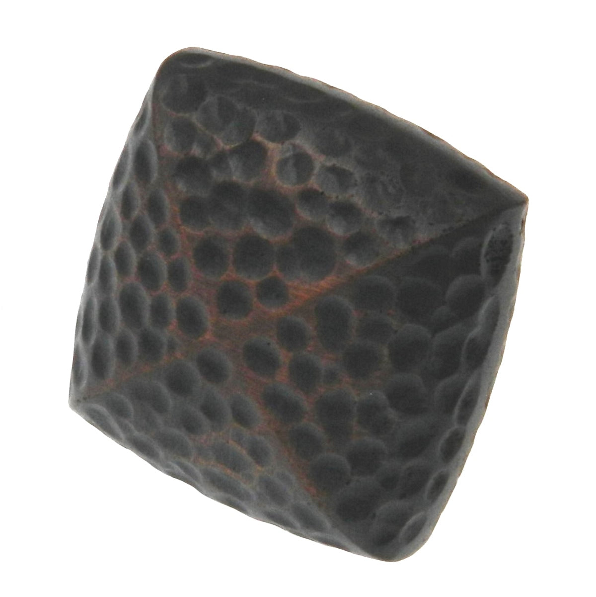 Warwick Rustic Bronze 1 1/8" Solid Hammered Square Cabinet Knob Pull DH1019BZ