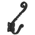 Warwick Wrought Iron Black Double Coat, Hat, Robe Wall or Door Hook DH1104WIB