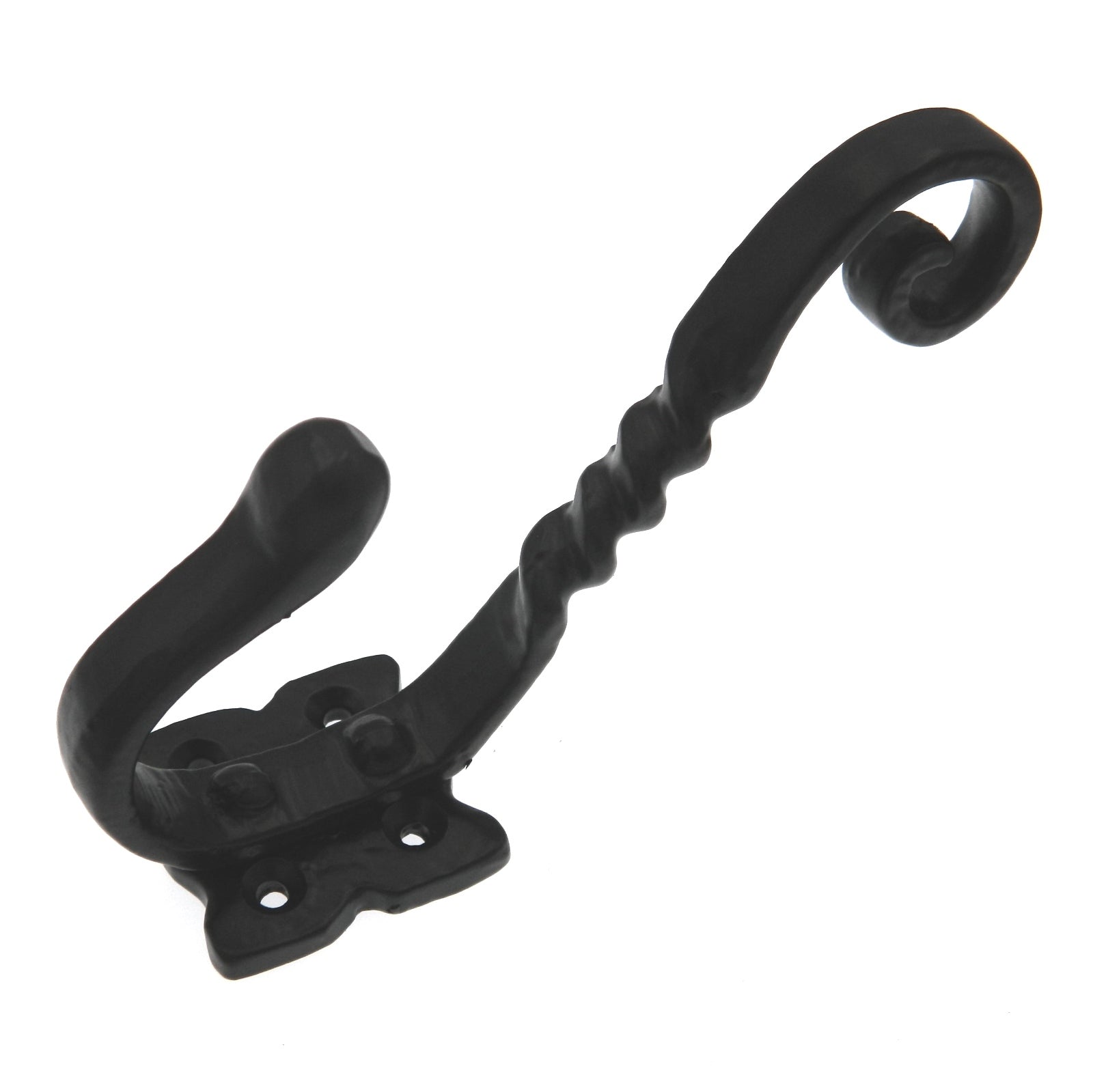 Warwick Wrought Iron Black Double Coat, Hat, Robe Wall or Door Hook DH1104WIB