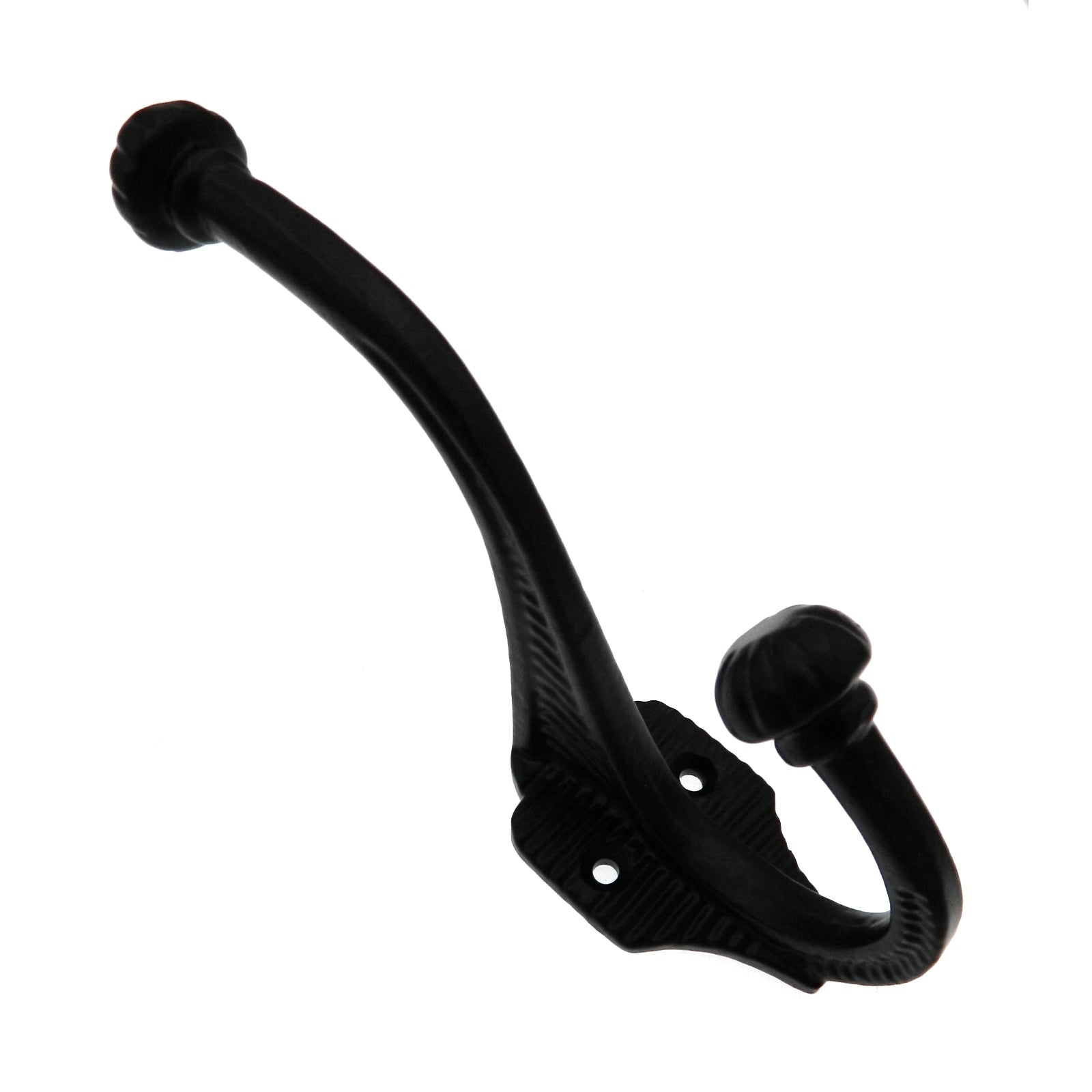 Warwick Wrought Iron Black Double Coat, Hat, Robe Wall or Door Hook DH1106WIB