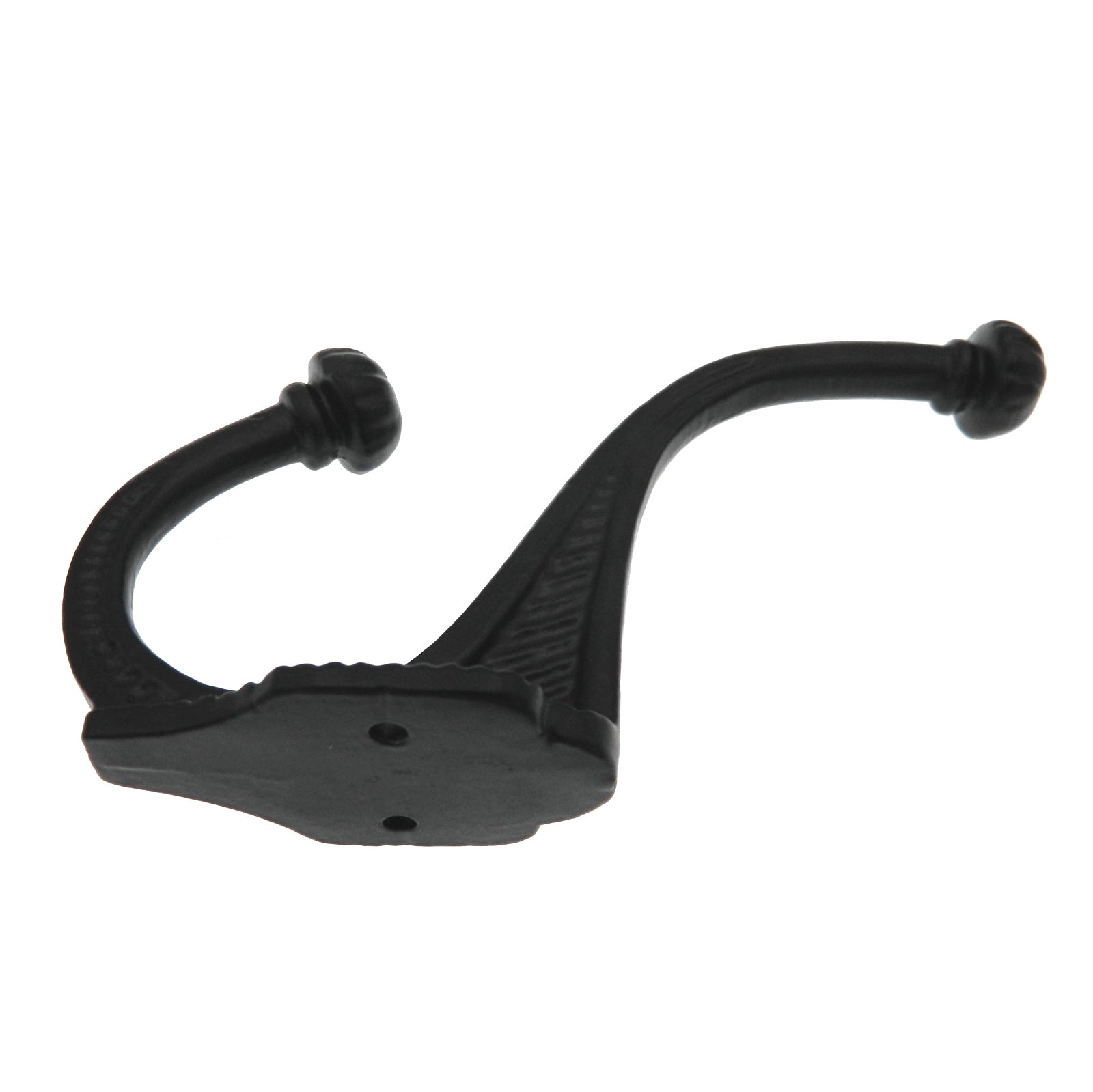 Warwick Wrought Iron Black Double Coat, Hat, Robe Wall or Door Hook DH1106WIB