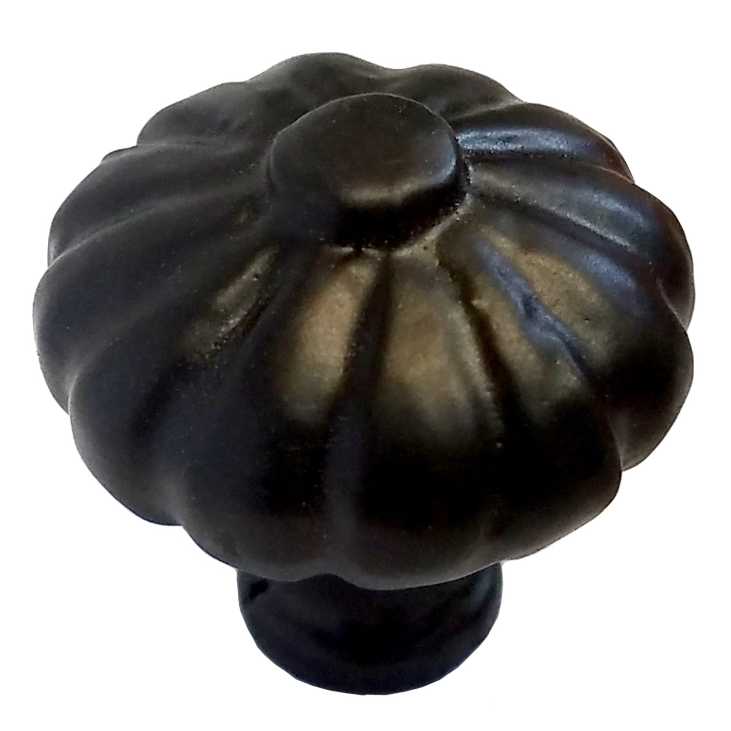 10 Pack Warwick Wrought Iron Black 1 1/4" Melon Cabinet Knob Pull DH1115WIB