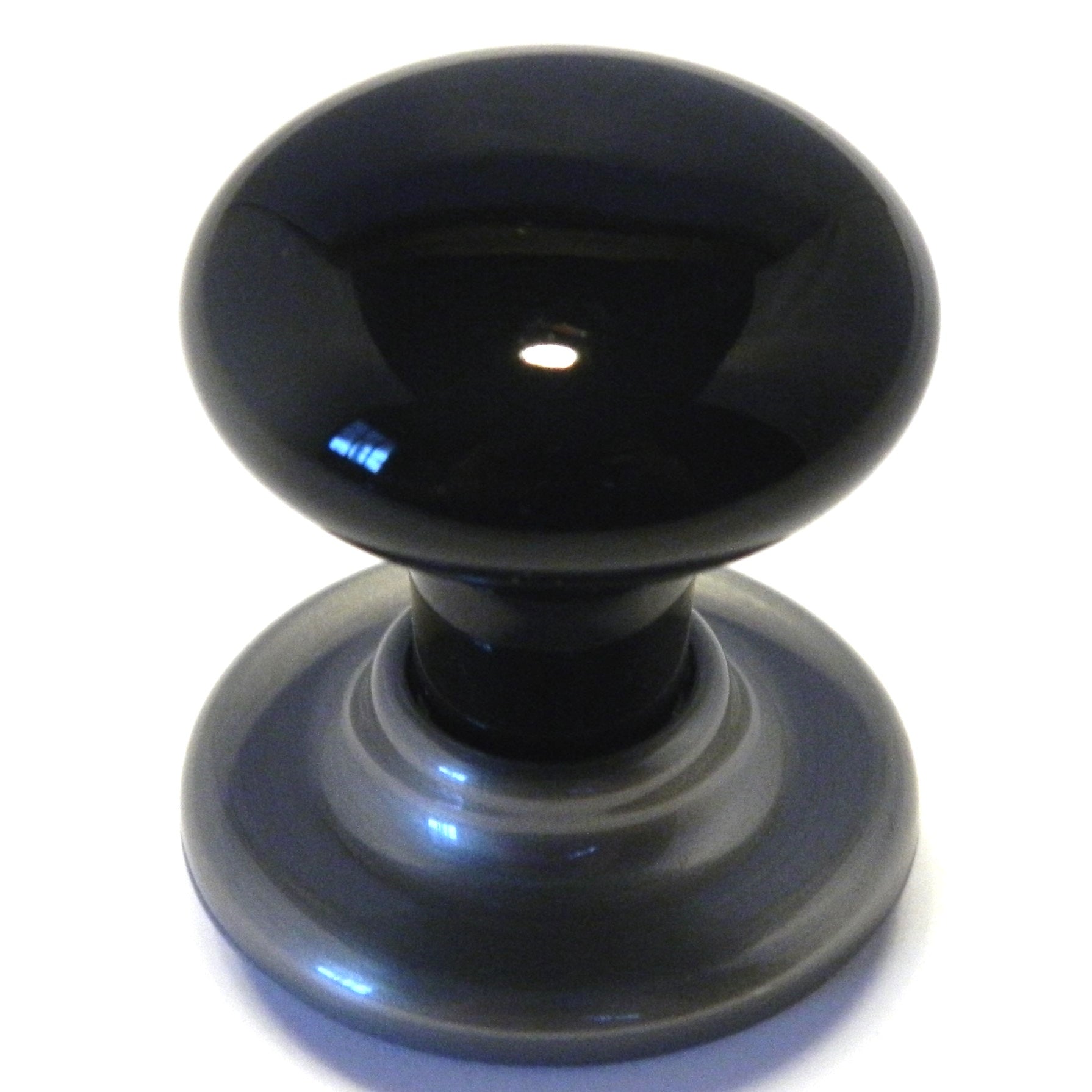 Amerock Ensembles 1 3/8" Black Round Mushroom Cabinet Porcelain Knob with Backplate E5204-BKG