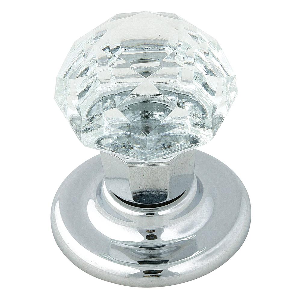 Amerock E5247-CS2 Crystal Cabinet or Bifold Knob Pull with Polished Chrome Base