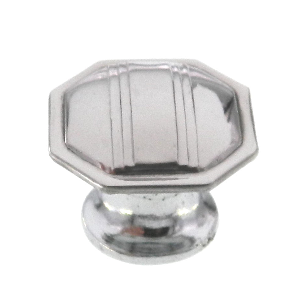 Vintage Amerock Luster-Chrome Polished Chromium 1 1/16" Octagon Knob E570