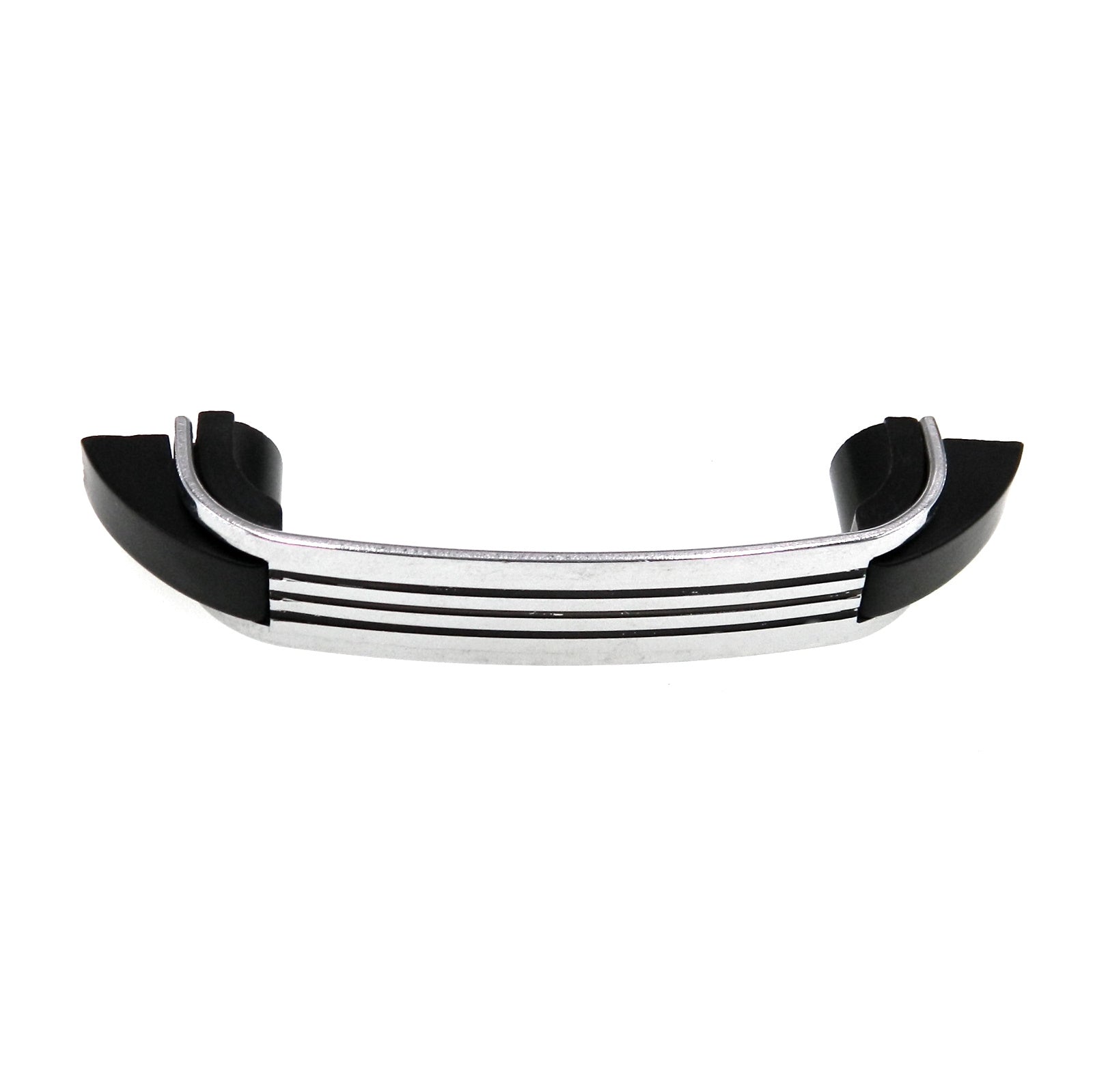 Vintage Amerock DeLuxe Chrome Black Trim Lines 3" Ctr. Drawer Pull EO8260-BLK