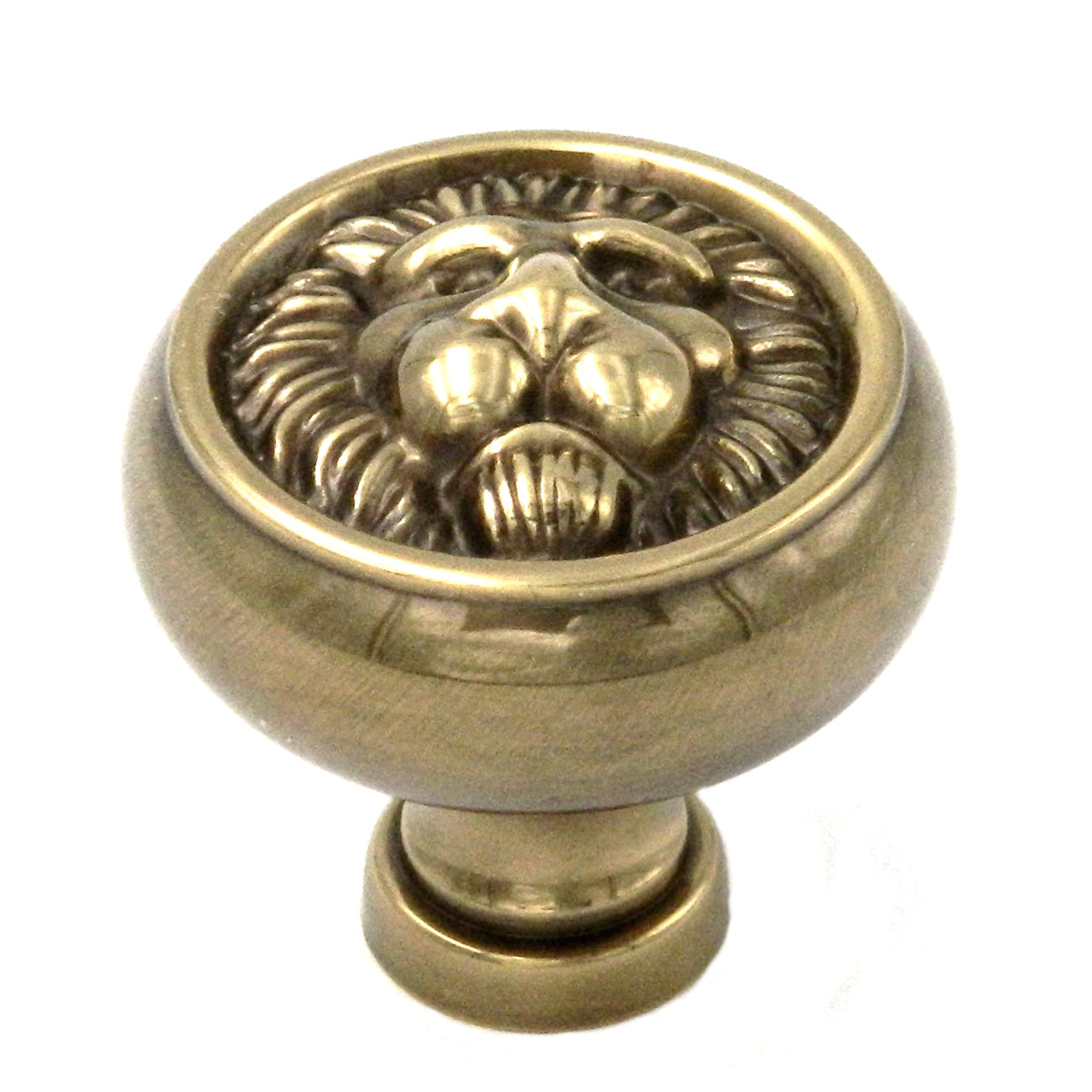 10 Pack Belwith Keeler Richelieu 1 1/4" Sherwood Antique Brass Round Lion Solid Brass Cabinet Knob F102