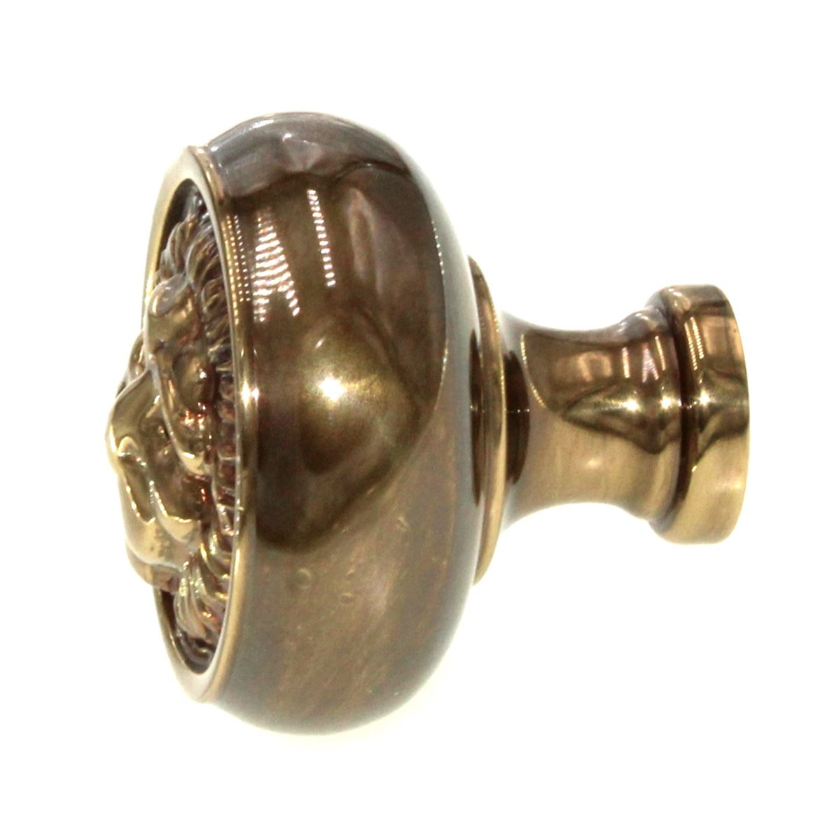 FKI Hardware Period Brass Sherwood Antique 1 1/2" Lion Head Cabinet Knob F103