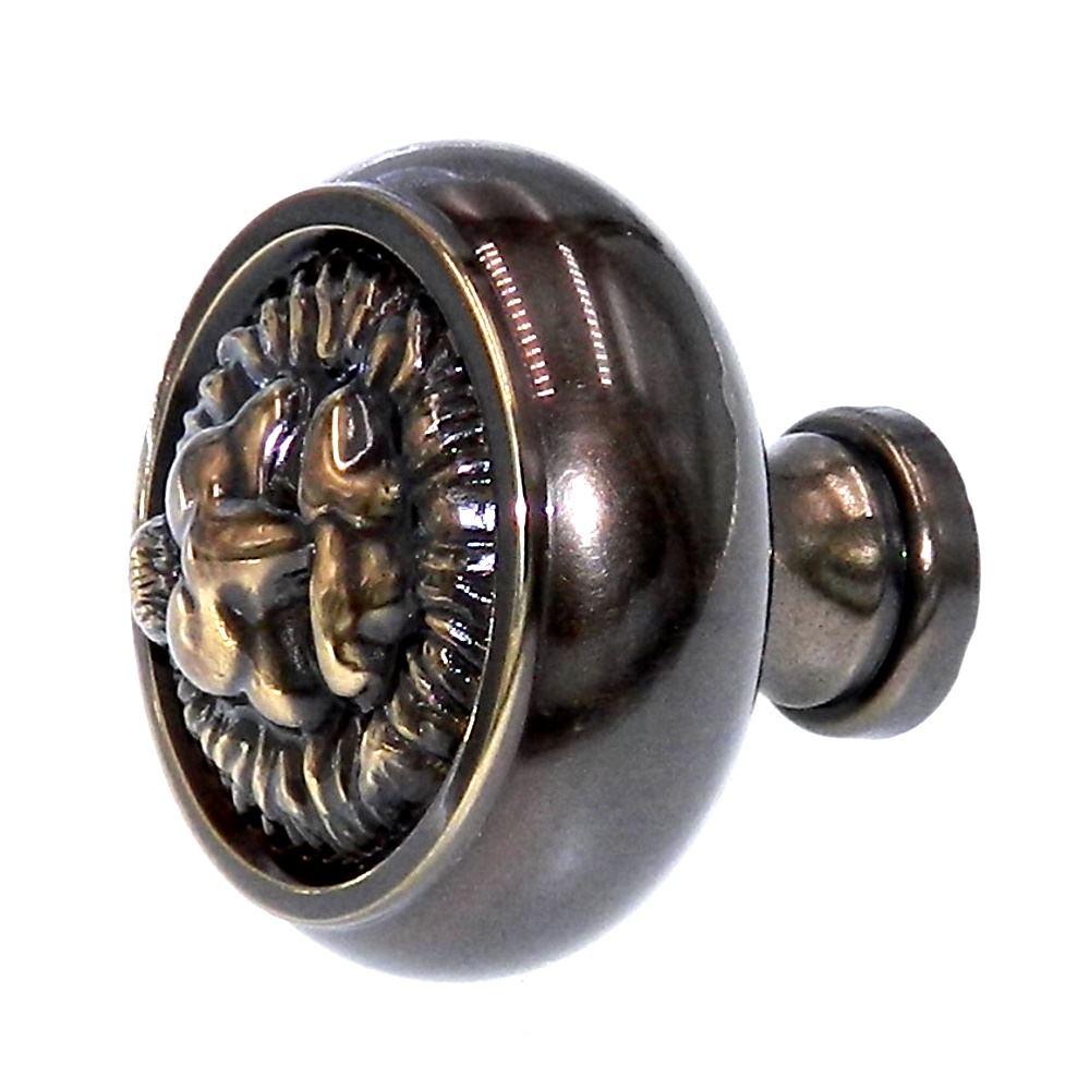 FKI Hardware Period Brass Sherwood Antique 1 1/2" Lion Head Cabinet Knob F103