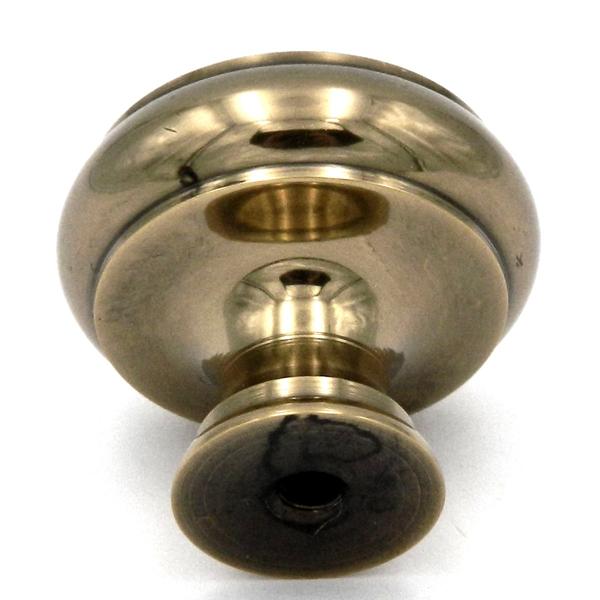 F132 Sherwood Antique Brass 1 1/4" Solid Brass Round Cabinet Knob Pull Keeler