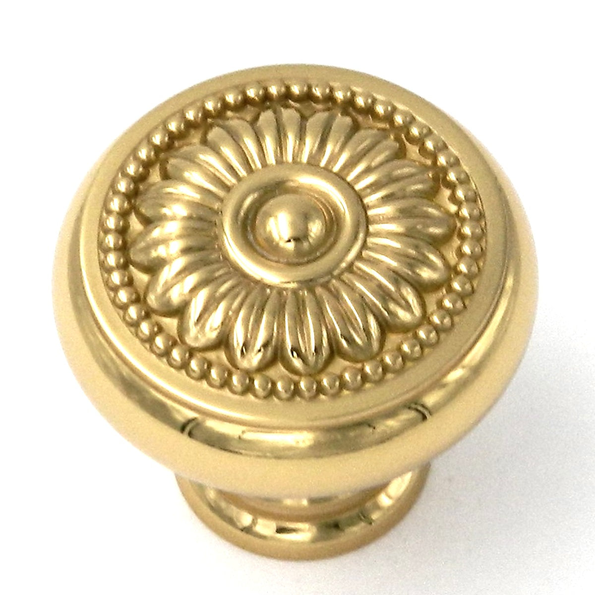 Belwith Keeler Savannah 1 1/4" Polished Brass Round Ornate Solid Brass Cabinet Knob F32