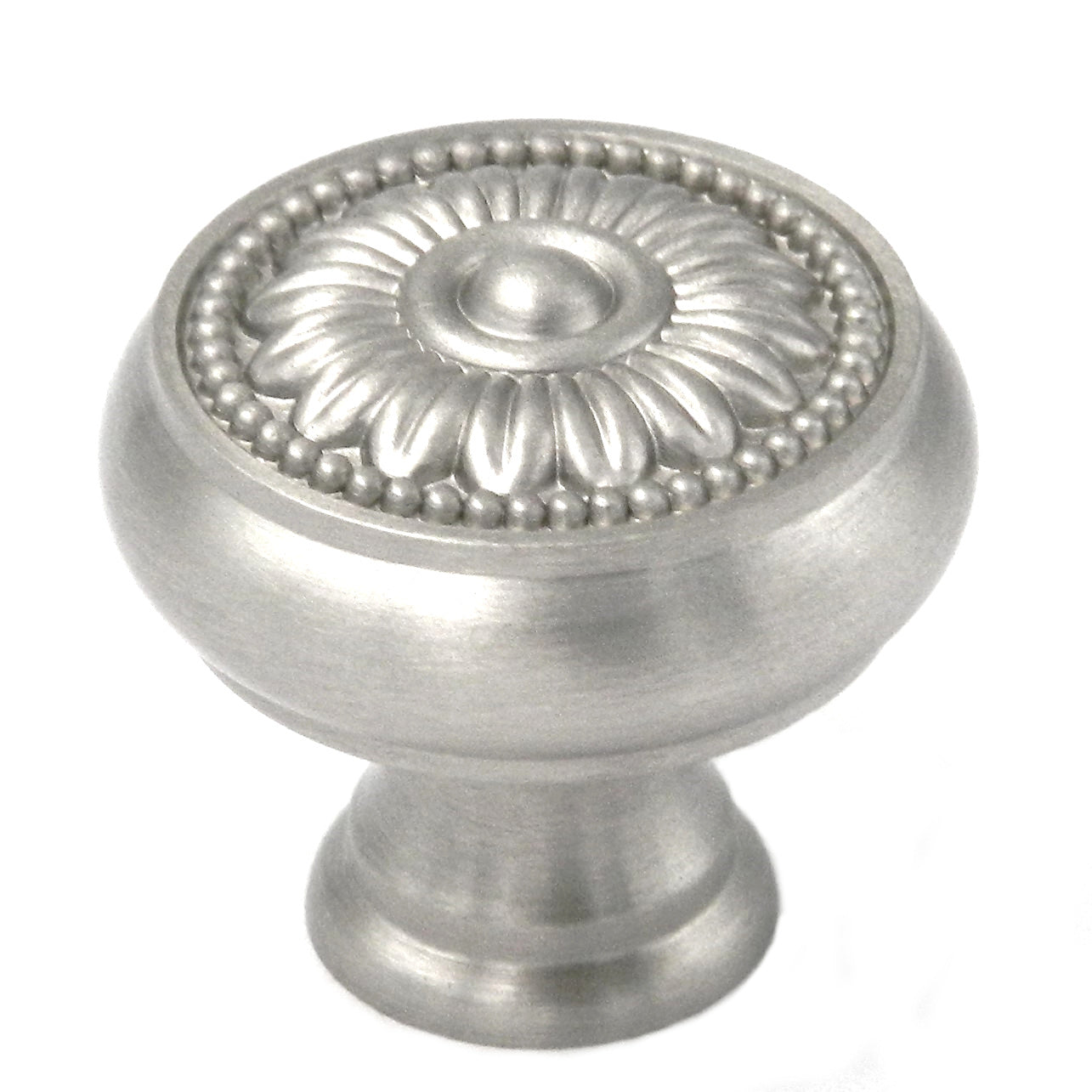 20 Pack Belwith Keeler Savannah 1 1/4" Satin Nickel Round Ornate Solid Brass Cabinet Knob F432