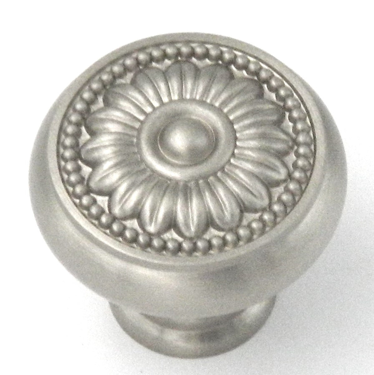 10 Pack Belwith Keeler Savannah 1 1/4" Satin Nickel Round Ornate Solid Brass Cabinet Knob F432