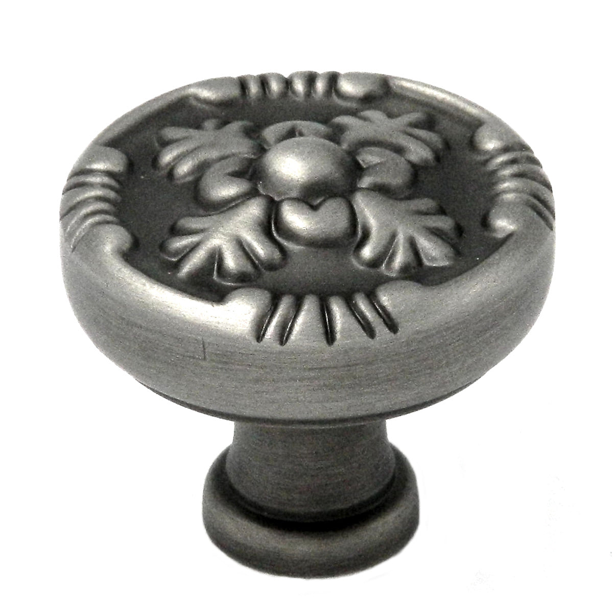 Belwith Keeler Richelieu 1 1/4" Antique Pewter Round Ornate Solid Brass Cabinet Knob F506