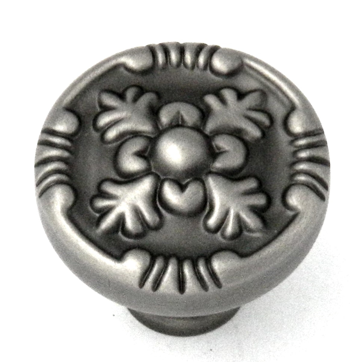 10 Pack Belwith Keeler Richelieu 1 1/4" Antique Pewter Round Ornate Solid Brass Cabinet Knob F506