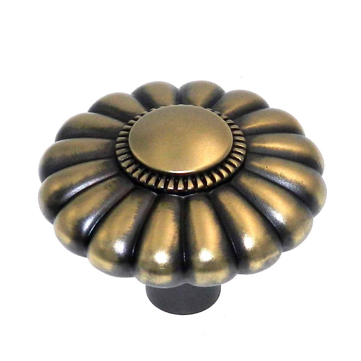 Belwith Keeler Beaded Classic 1 1/2" Winchester Brass Round Beaded Solid Brass Cabinet Knob G3-06