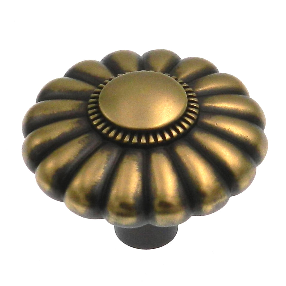 Belwith Keeler Beaded Classic 1 1/2" Winchester Brass Round Beaded Solid Brass Cabinet Knob G3-06