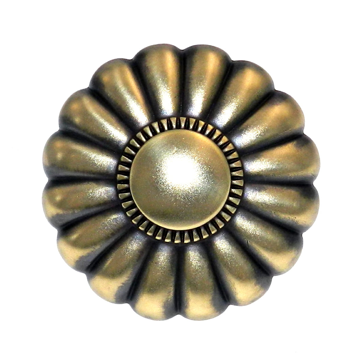 Belwith Keeler Beaded Classic 1 1/2" Winchester Brass Round Beaded Solid Brass Cabinet Knob G3-06