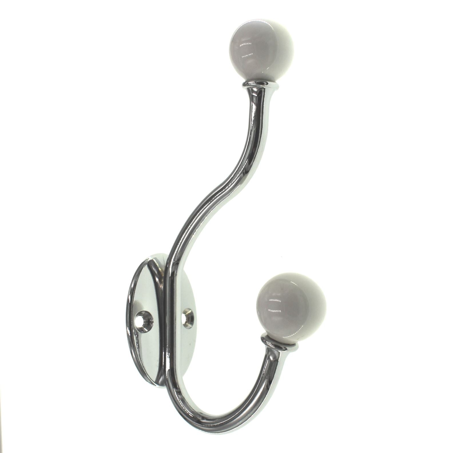 Amerock White Polished Chrome Large Decorative Coat and Hat Globe Hook H55469W26