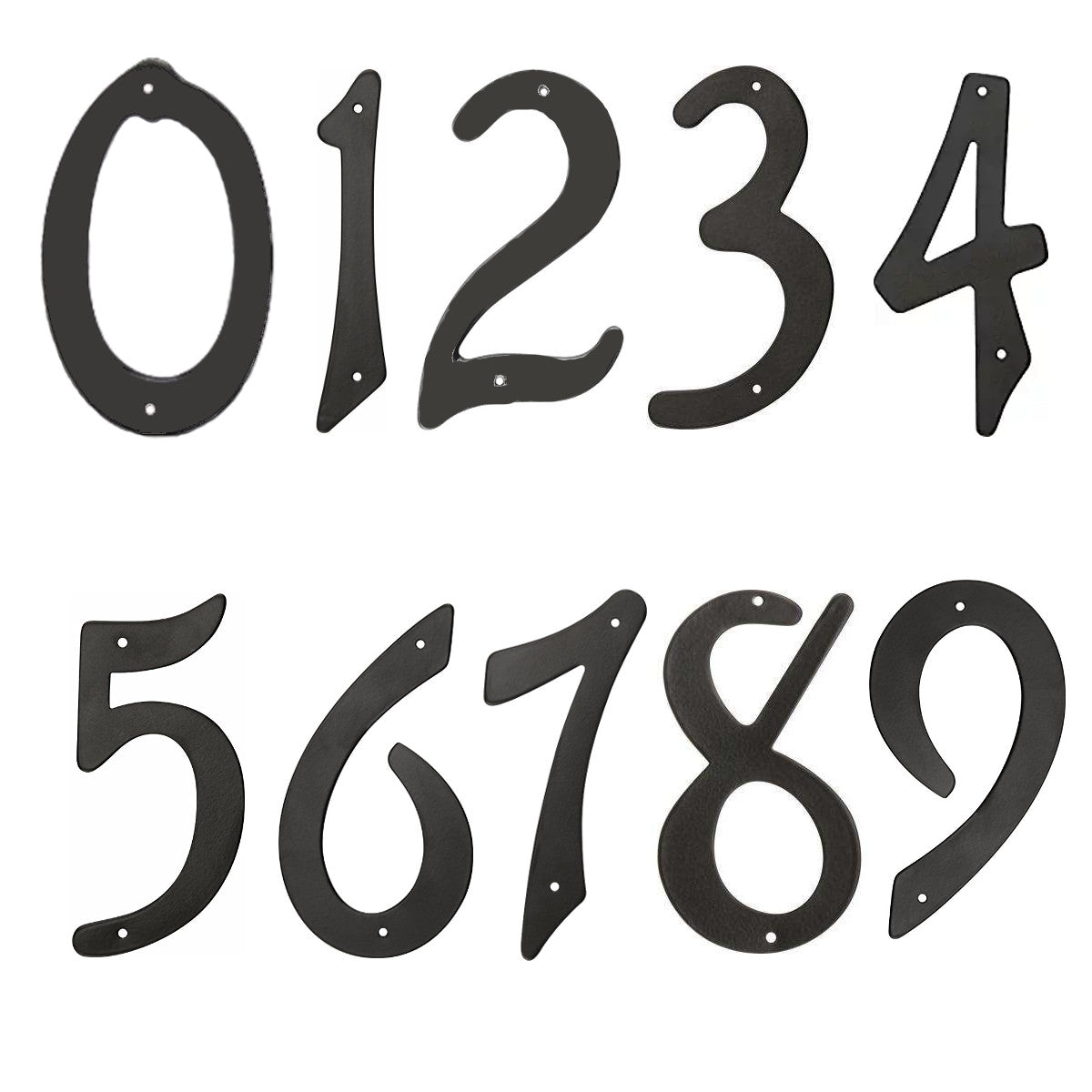 Black Aluminum House or Apartment Door Numbers