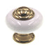 FKI Hardware Period Brass 1 1/4" Cabinet Knob Solid Brass, Porcelain K12