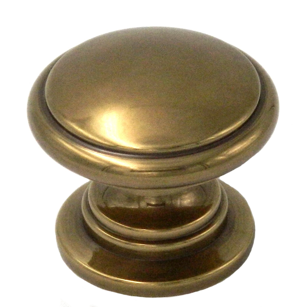 Belwith Keeler Power & Beauty 1 1/4" Sherwood Antique Brass Round Disc Solid Brass Cabinet Knob K144