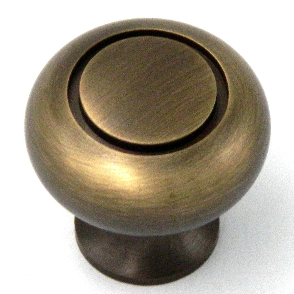 Belwith Keeler Power and Beauty 1 1/4" Satin Dover Round Ringed Solid Brass Cabinet Knob K19-9013