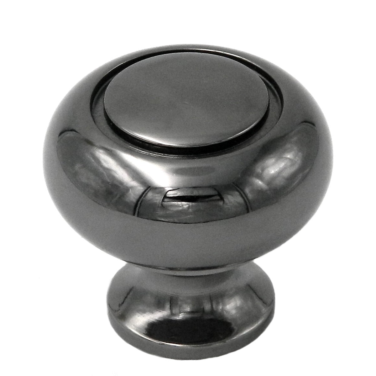 10 Pack Belwith Keeler Power & Beauty 1 1/4" Black Nickel Round Ringed Solid Brass Cabinet Knob K19-BLN