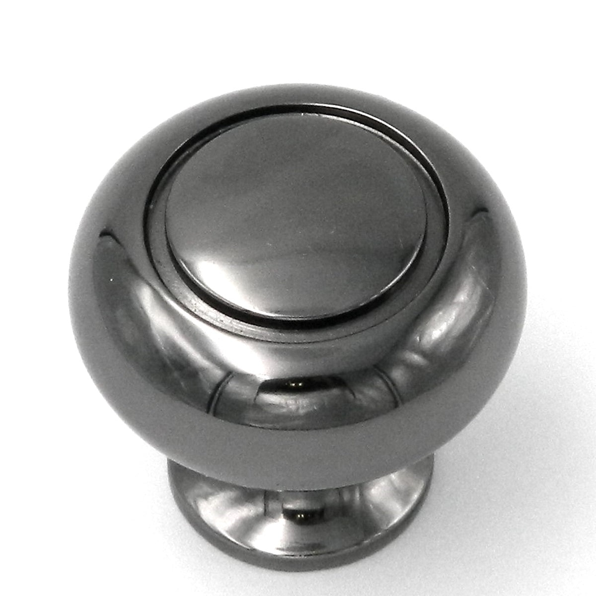 Belwith Keeler Power and Beauty 1 1/4" Black Nickel Round Ringed Solid Brass Cabinet Knob K19-BLN