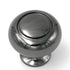 Belwith Keeler Power and Beauty 1 1/4" Black Nickel Round Ringed Solid Brass Cabinet Knob K19-BLN