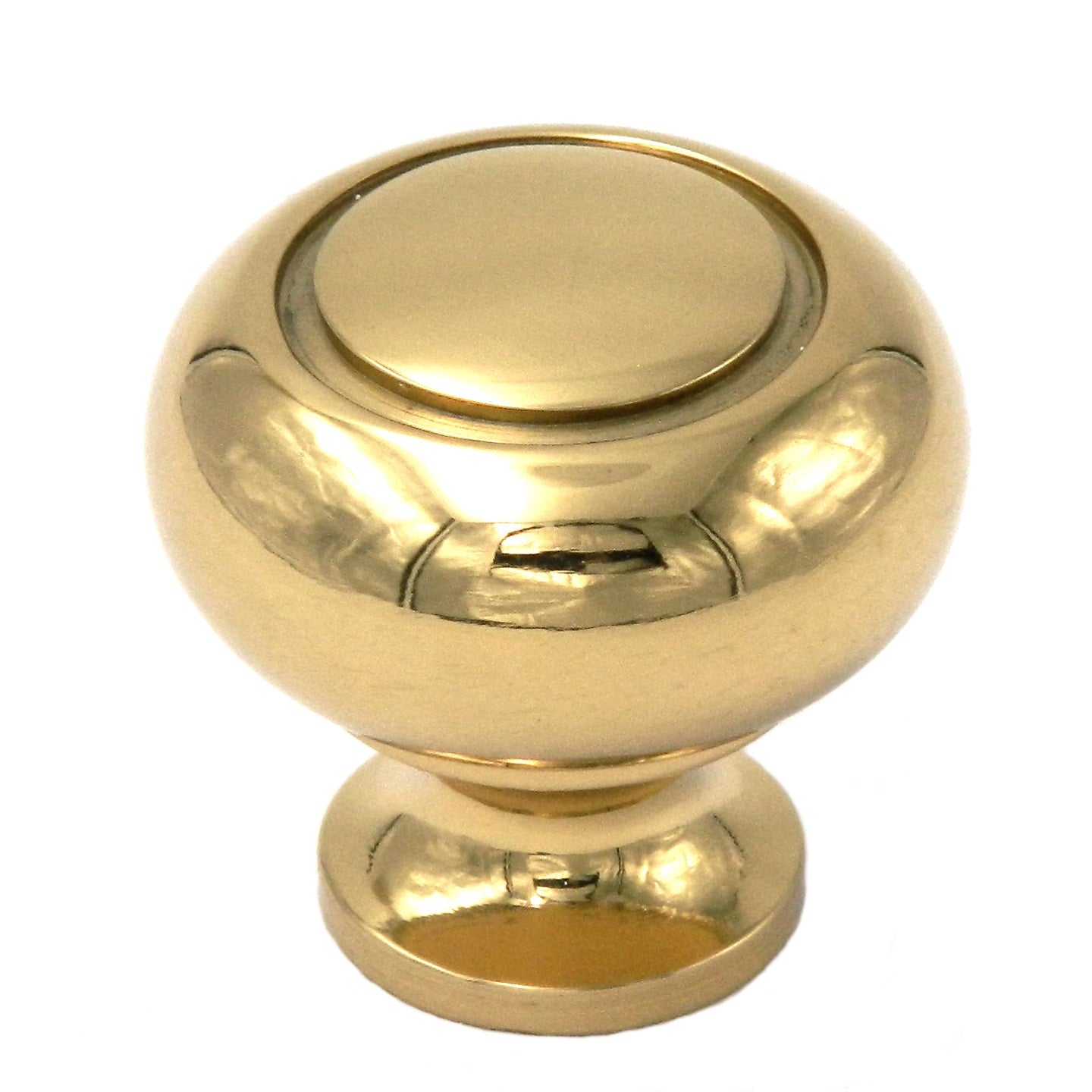 Belwith Keeler Power & Beauty 1 1/4" Polished Brass Round Ringed Solid Brass Cabinet Knob K19