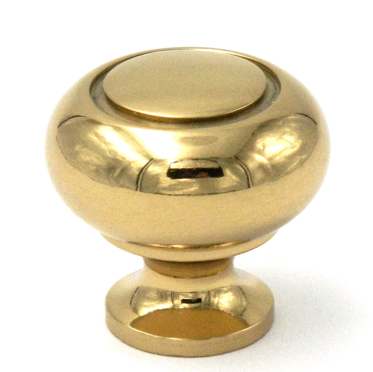 Belwith Keeler Power & Beauty 1 1/4" Polished Brass Round Ringed Solid Brass Cabinet Knob K19