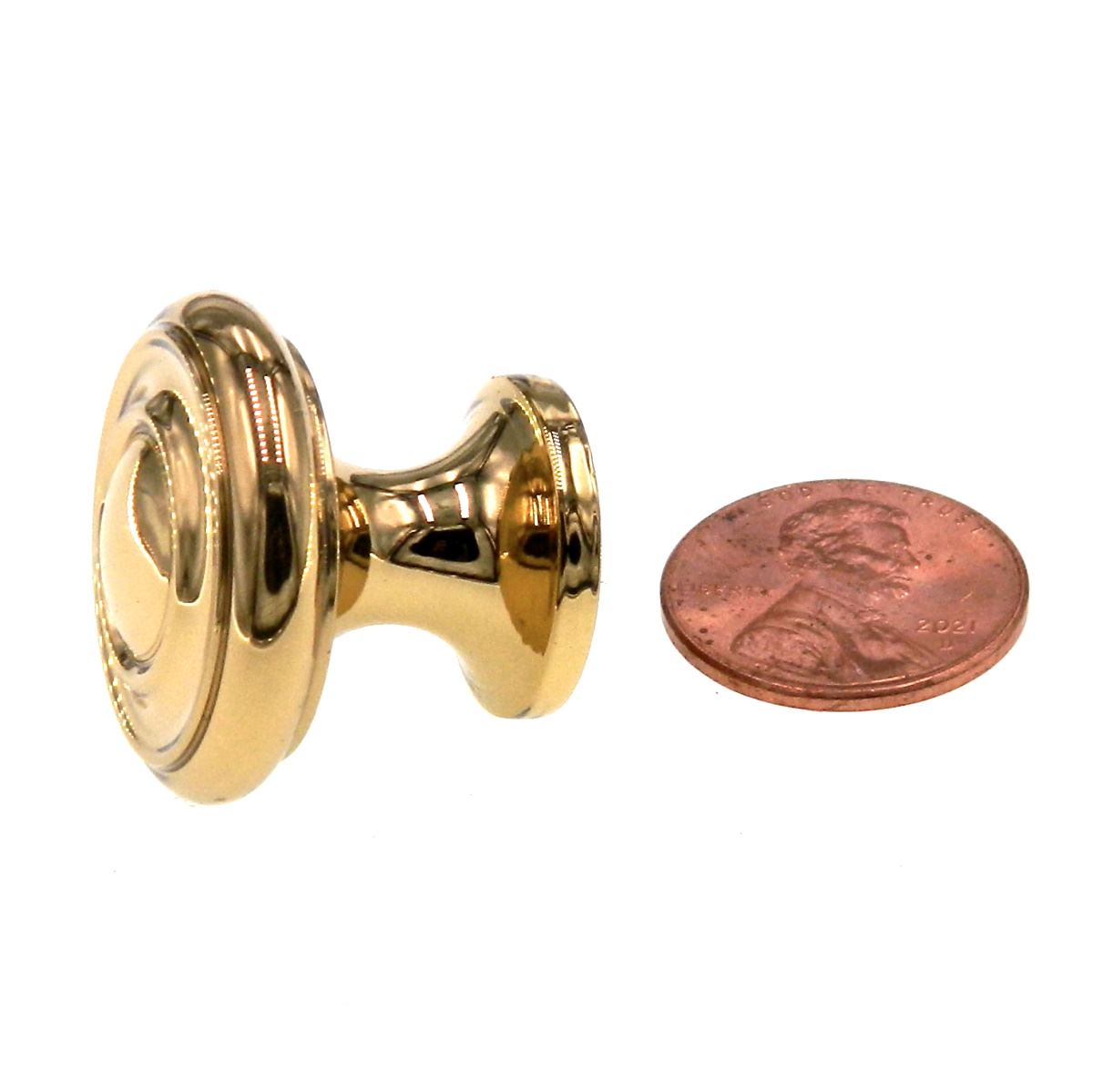 FKI Hardware Period Brass Solid Brass 1" Round Cabinet Knob K20