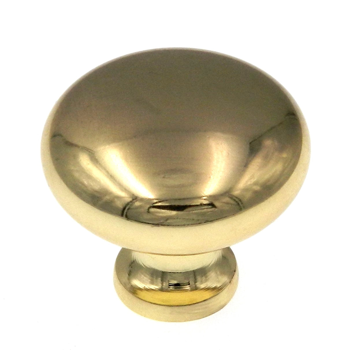 Showcase  Polished Brass Round Smooth 1 3/16" Cabinet Knob K2361-PB