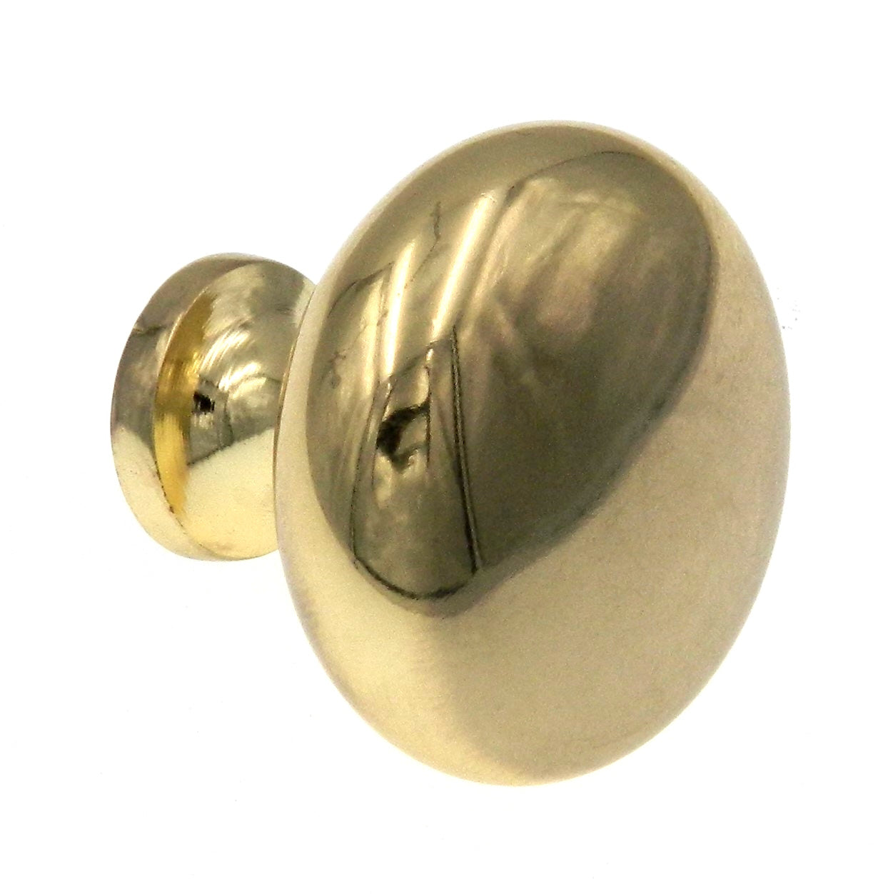 Showcase  Polished Brass Round Smooth 1 3/16" Cabinet Knob K2361-PB