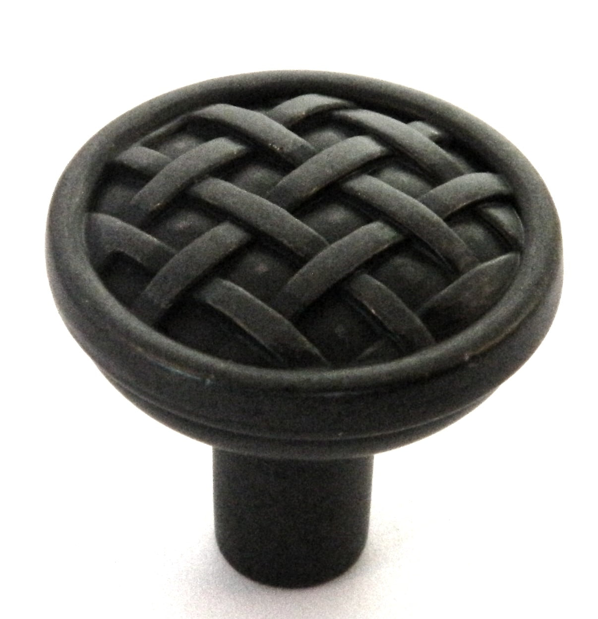 Showcase  Oil Rubbed Bronze Round Basket Weave 1 1/4" Cabinet Knob K2858-ORB