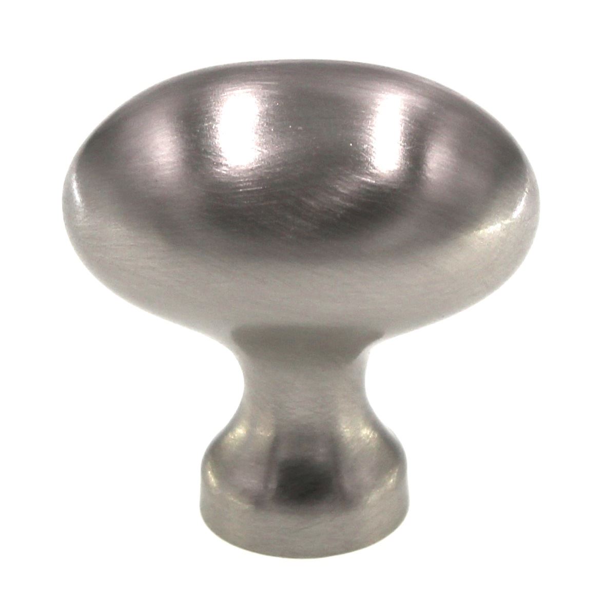 FKI Hardware Period Brass Oval Solid Brass Cabinet Knob Satin Nickel K409