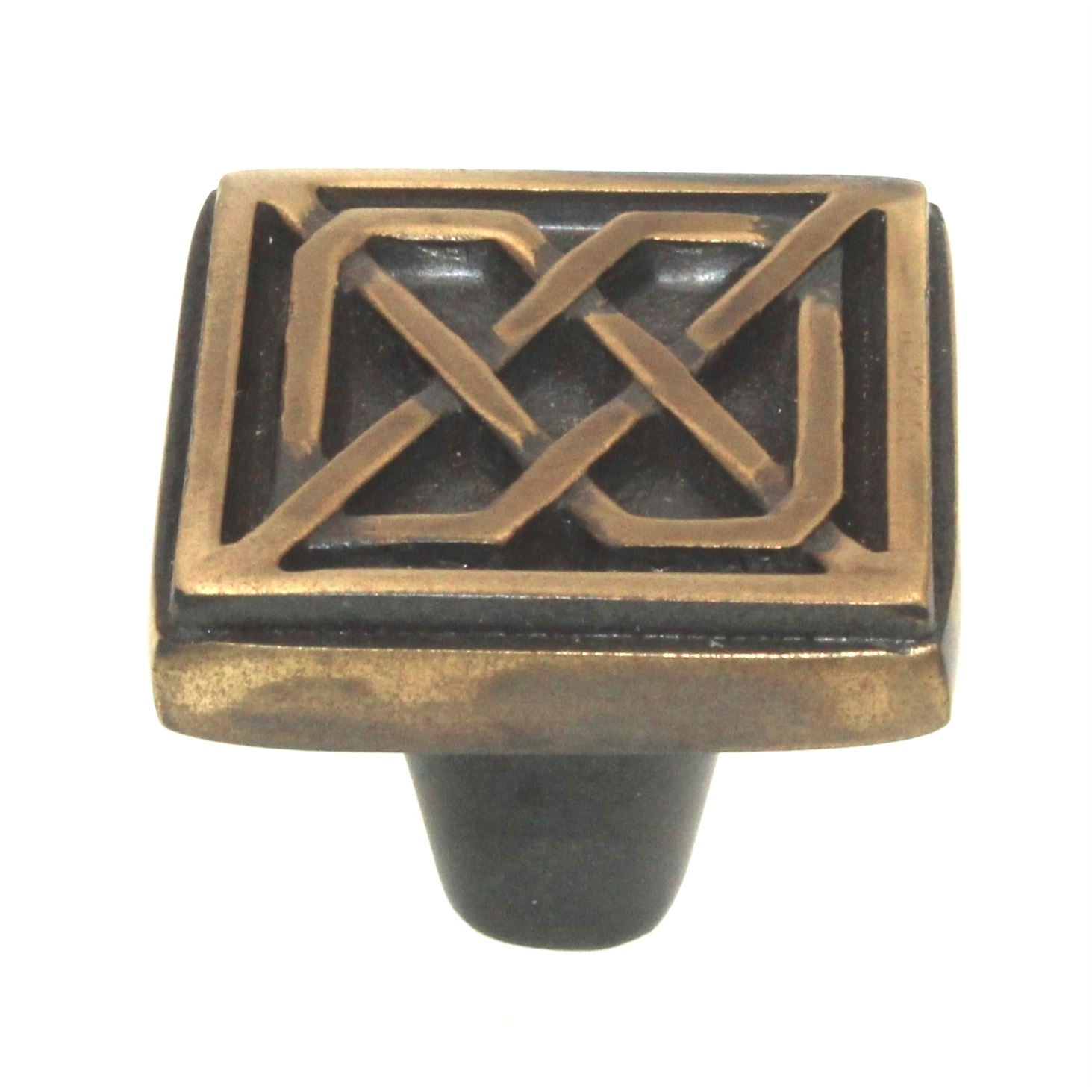 Belwith Keeler Celtic 1 1/4" Square Cabinet Knob Winchester Brass KB73836-06