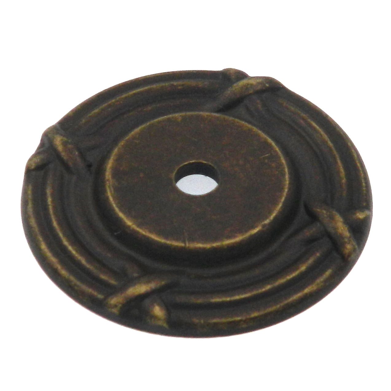 Belwith Keeler Wellington Bronze Ribbon & Reed Round Cabinet Knob Backplate M1006