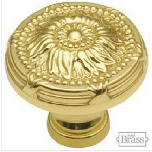 M2 Polished Brass 1 1/4" Solid Brass Mushroom Ornate Cabinet Knob Pulls Keeler