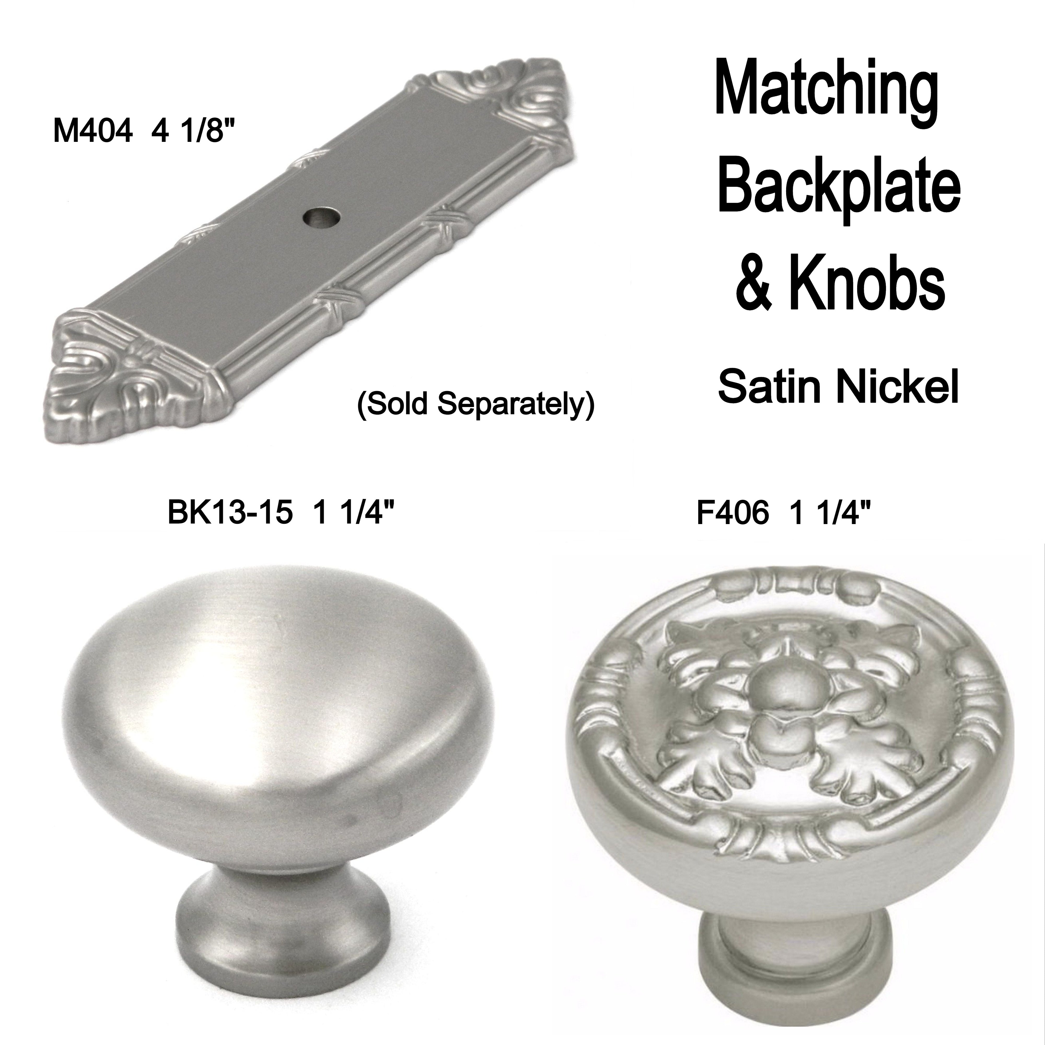 10 Pack Belwith Keeler Richelieu 1 1/4" Satin Nickel Round Ornate Solid Brass Cabinet Knob F406