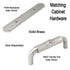 Belwith Keeler Ribbon & Reed M407 Satin Nickel 3"cc Solid Brass Arch Cabinet Handle Pull