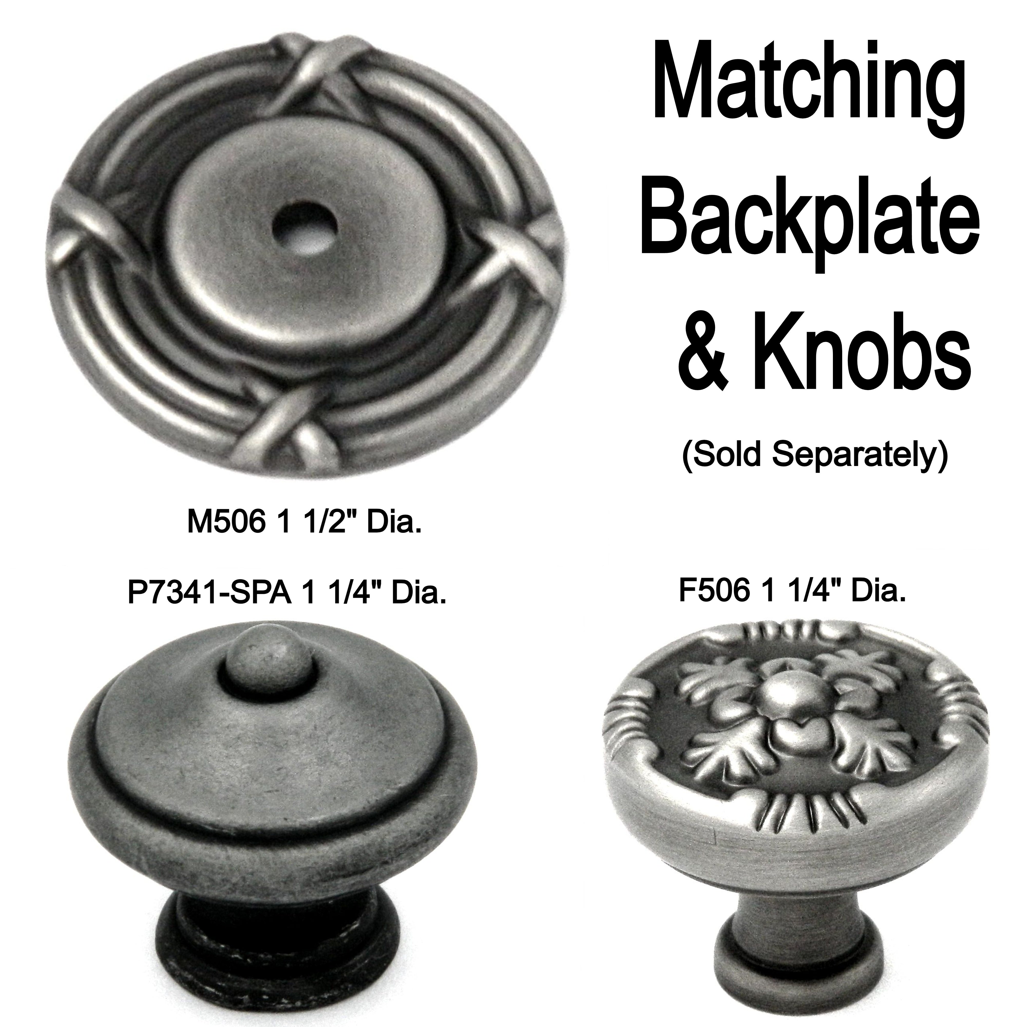 Hickory Hardware French Country Satin Pewter Antique 1 1/4" Cabinet Knob Pull P7341-SPA