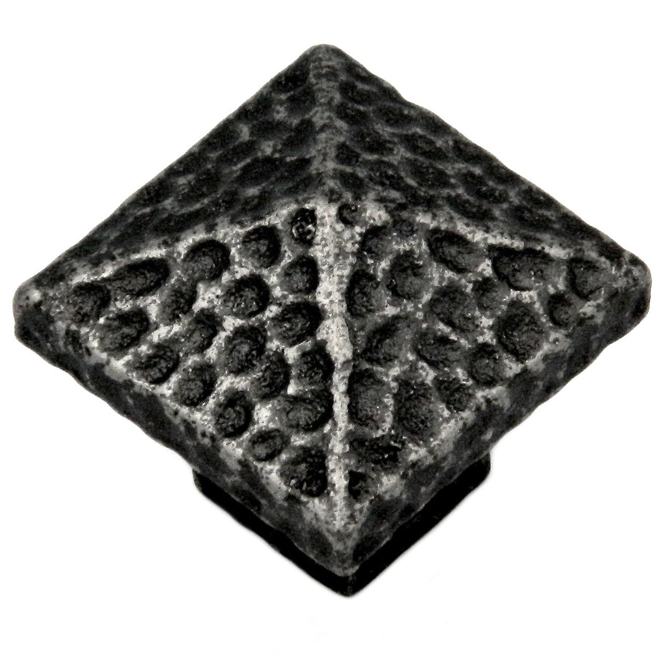 Belwith Keeler Kingston 1 1/4" Old English Pewter Square Hammered Pyramid Solid Brass Cabinet Knob M682