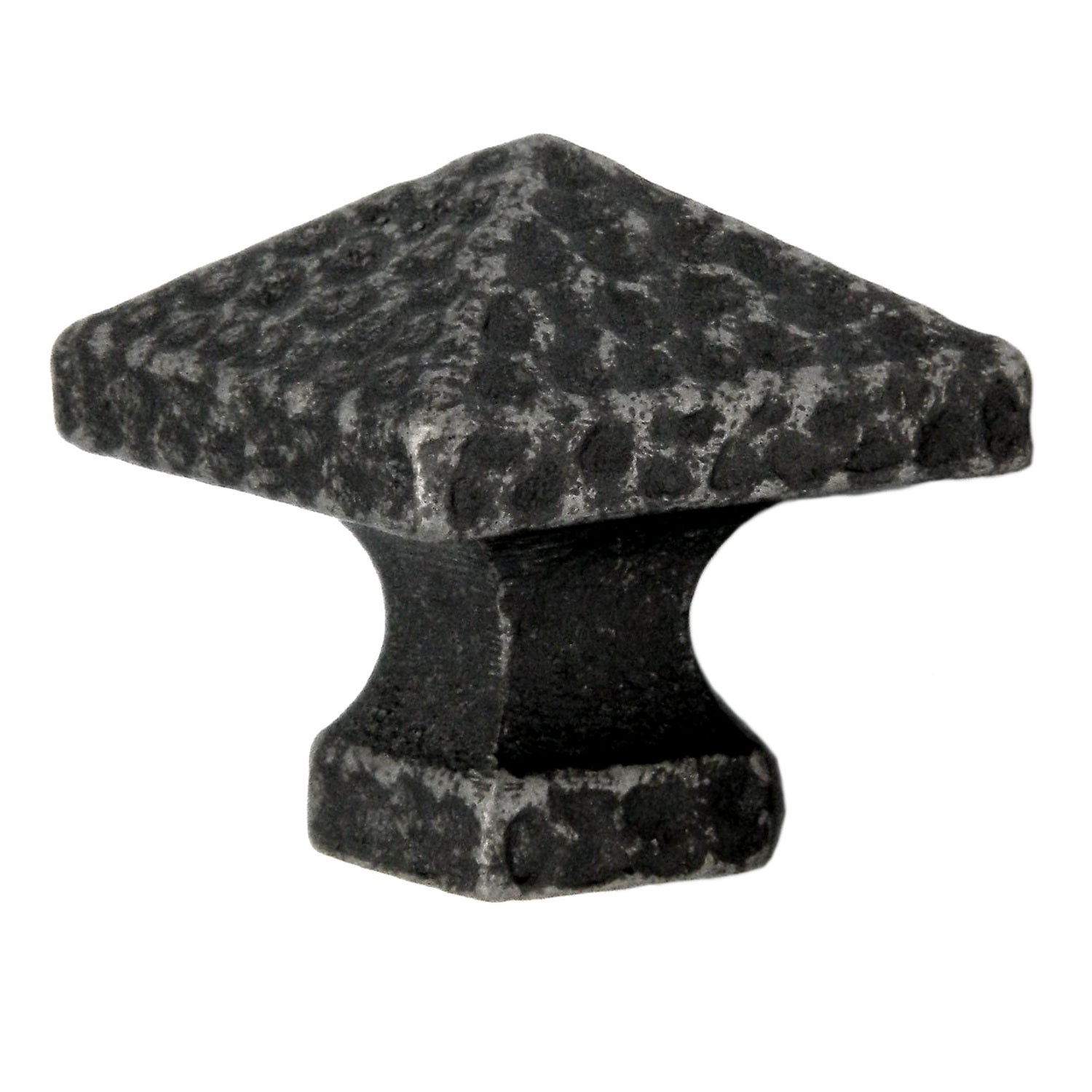 10 Pack Belwith Keeler Kingston 1 1/4" Old English Pewter Square Hammered Pyramid Solid Brass Cabinet Knob M682